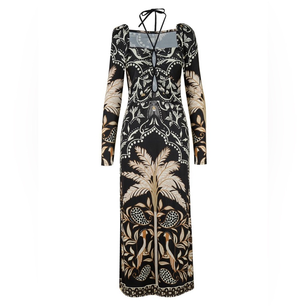Johanna Ortiz Fables of The Night Long Sleeve Knit Maxi Dress NWT